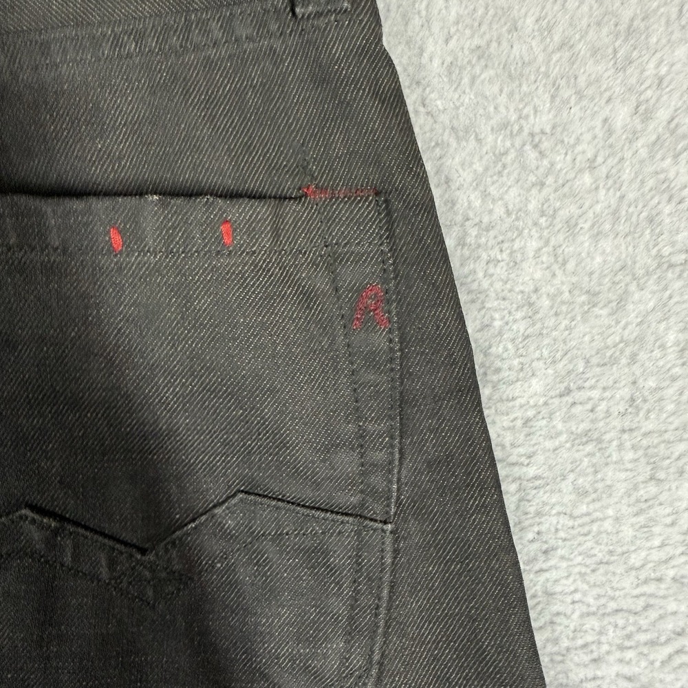 Replay Jeans Mens 30x32 Black Waitom Slim Fit Denim Button Fly Straight Pants - Picture 8 of 16